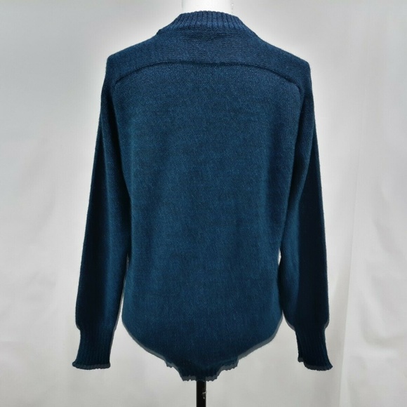 James Smart Sweater Sz 42 Solid Green Pure Wool - Picture 3 of 4